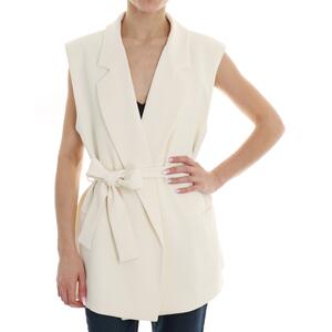 GILET CON CINTURA VICOLO PANNA